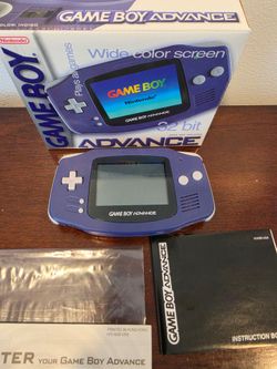 Nintendo Game Boy Advance Indigo Purple CIB With Manual & Incerts like new