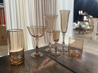 Stella Taupe w/ Silver Glassware