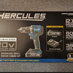 HERCULES 20V Brushless Cordless 1/2 in. Drill/Driver Kit with Side Handle
