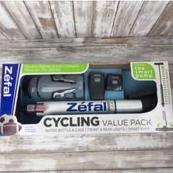 Bicycle Zefal Cycling Value Pack Air Pump, Water bottle And Cage, Front And Rear Lights
