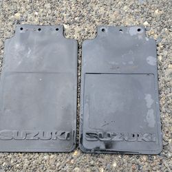 Vintage Suzuki Samurai mud flaps/splash guards, pair, black rubber