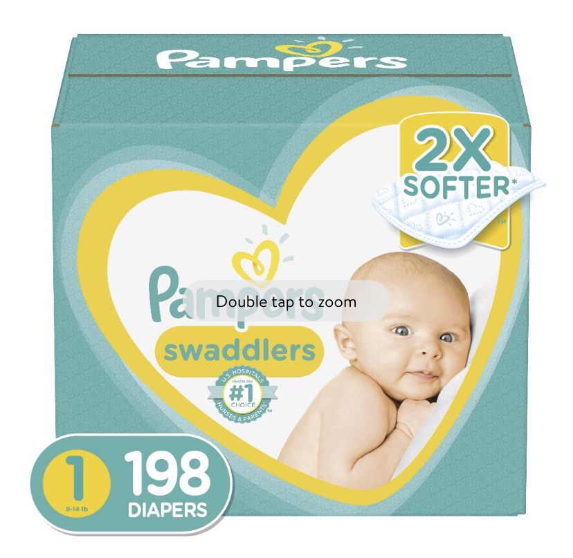 Pampers Swaddlers Newborn Diapers, Soft and Absorbent, Size 1, 198 Ct