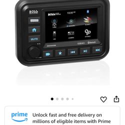 BOSS Audio Systems MGV550B - Marine-gauge receiver, weatherproof, 5-inch touchscreen, integrated amplifier, Bluetooth, digital media MP3 player, no