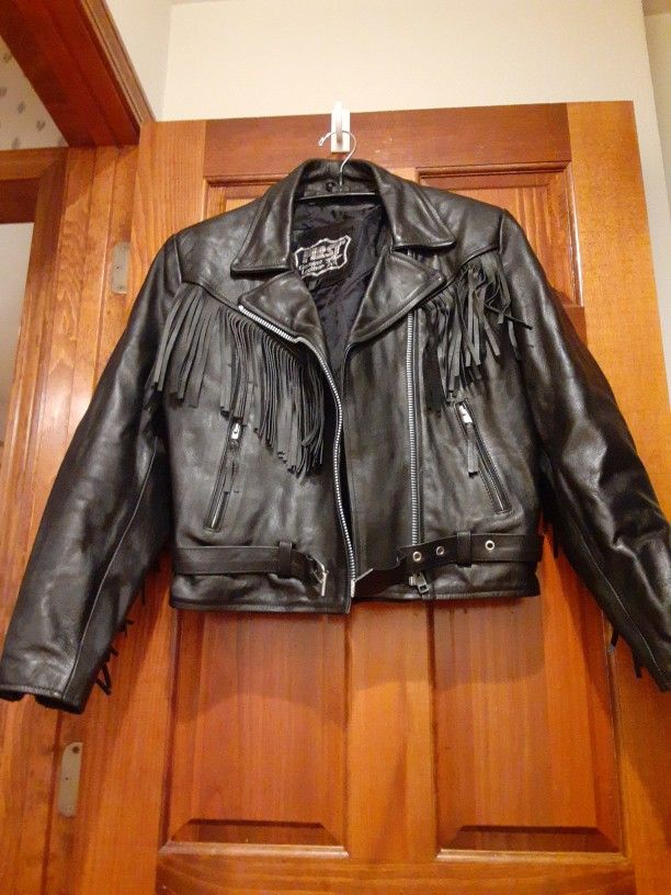 Pre-owned Leather Women's 16 Vintage Biker Jacket