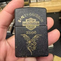 🔥2007 U.S. Edition Black Crackle Lacquer Ghibault Lighter🔥Harley Subject Slightly Knocked Original Inner