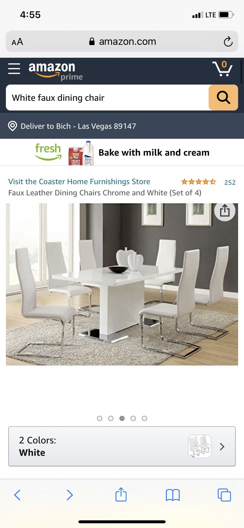 White Faux Dinner Chairs 2