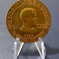 Lucky Lindbergh Coin-1927-flight New York To  Paris