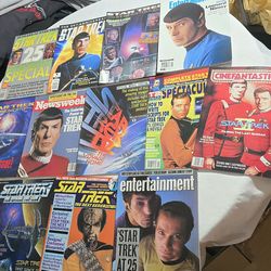 Vtg. Lot of 12 Startrek magazines Rare Find!