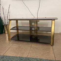 Three tier glass TV stand