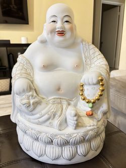 White Porcelain Smiling Buddha