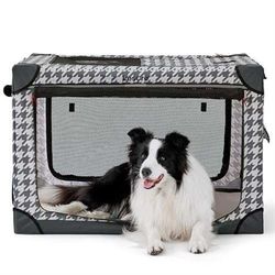 Lesure Soft Collapsible Dog Crate - 36 Inch Portable Travel Crate for Large Dogs Indoor & Outdoor, 4-Door Foldable Pet Kennel with Durable Mesh Window