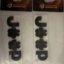 Black Jeep Badge with paw prints