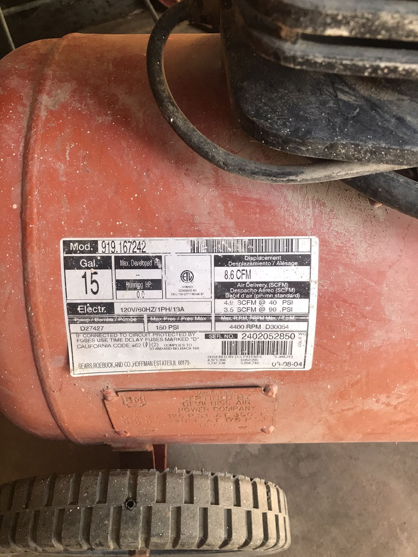 Craftsman 150 Psi Air Compressor For Sale In Bakersfield CA OfferUp