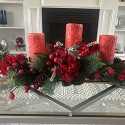 nearly natural Hydrangea Christmas Candelabrum Centerpiece