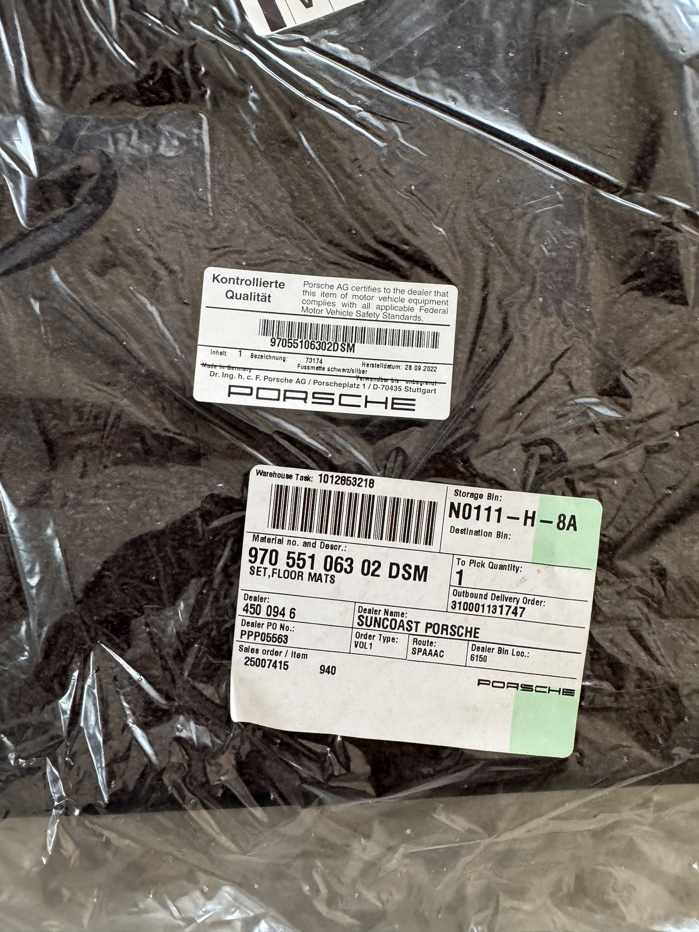Porsche Panamera NEW OEM Floor Mat Set - Sealed - $160