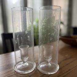 Princess House Etched Candle Holders