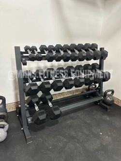 NEW DUMBBELLS 5-50 WITH RACK