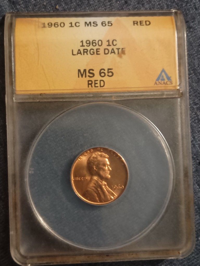 1960 1 Cent Large Date MS 65 Red Coin