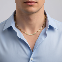 14K Yellow Gold 22" Diamond Cut Curb Chain