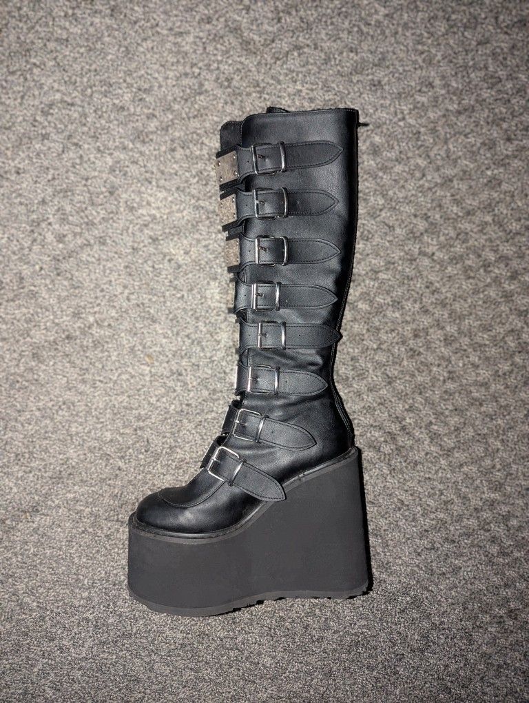 Demonia Swing-815 Vegan Leather Platform Boots