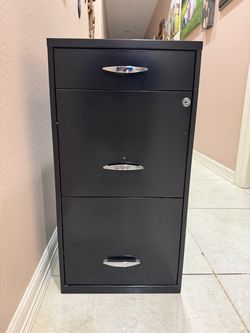 Black filing cabinet