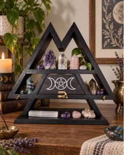 Wooden Crystal Display Shelf