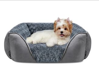 Gray Plush Pet Sofa Bed
