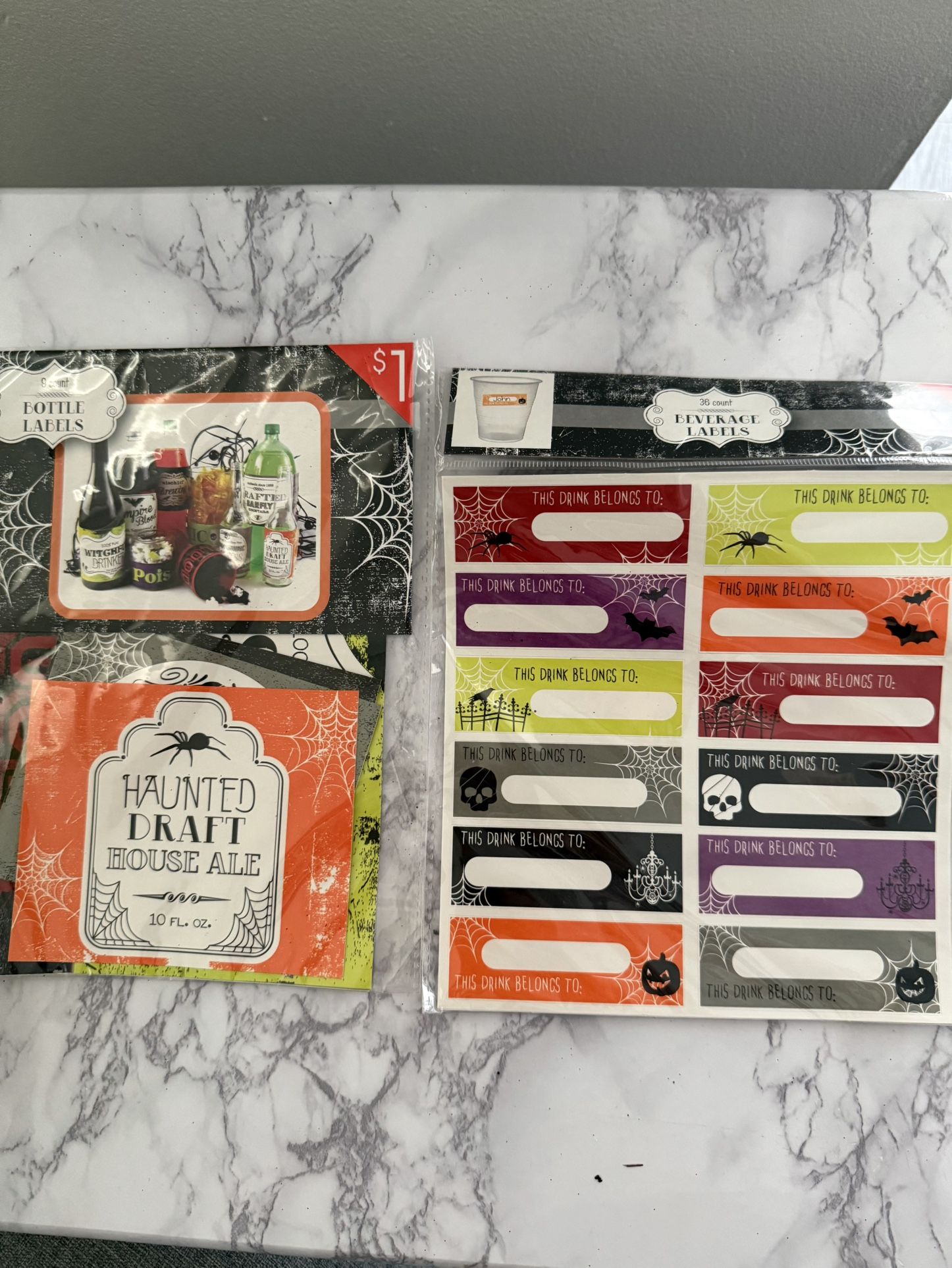 Halloween Party Drink Labels