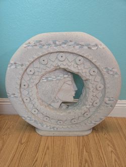 American Indian Decor Vaseor Sculpture..Size 22 Tallx 20 Wide And 3 Inch Thick..Brand New!
