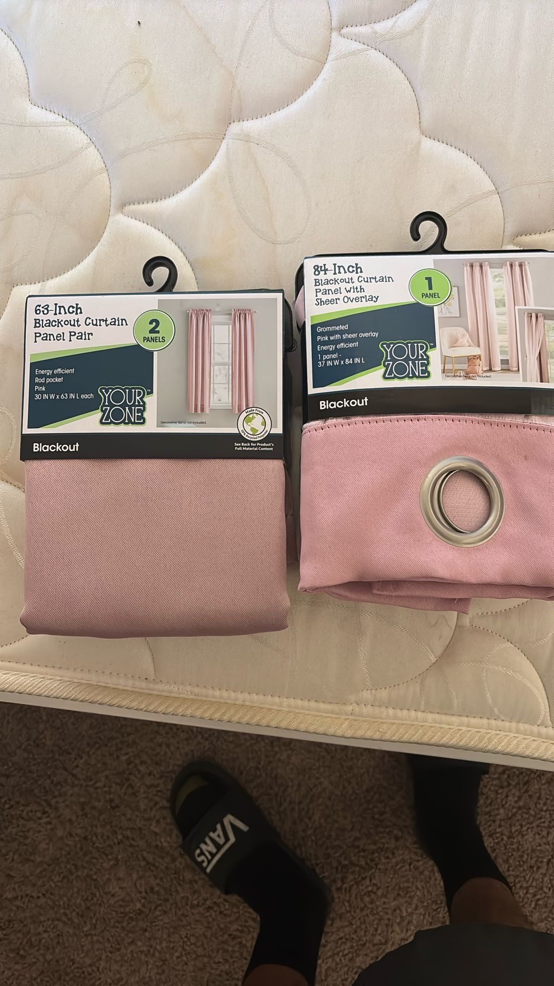 Pink Black Out Curtains New!