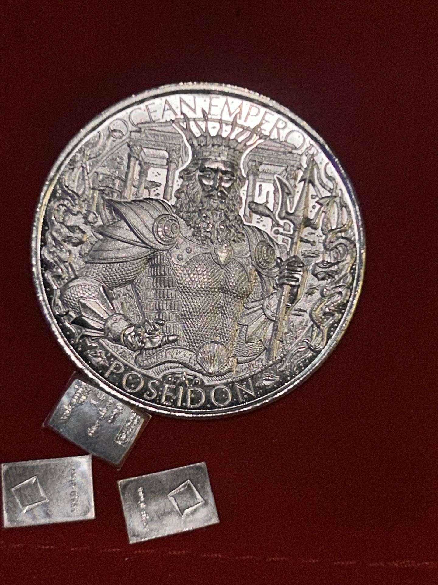 Lost City of Atlantis POSEIDON GODS KRAKEN 1 oz .999 Silver Round Ocean Emperor