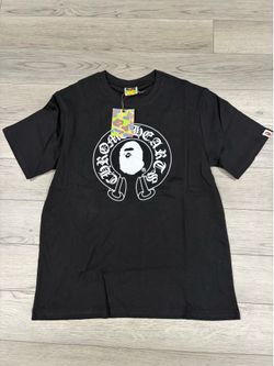 black bape x chrome heart shirt size extra large
