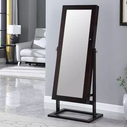 Cheval Espresso Mirror Armoire