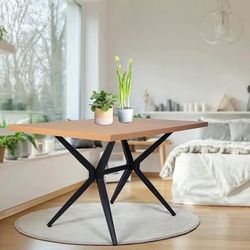 SALE! New Mid Century Modern Dining Table for 4 Person with Solid Metal Legs