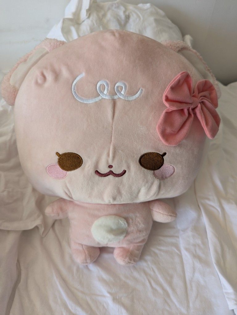 Round 1 Exclusive Fukuya Sugar Cubs Pink Latte Teddy Bear Big Plush Toy 15"