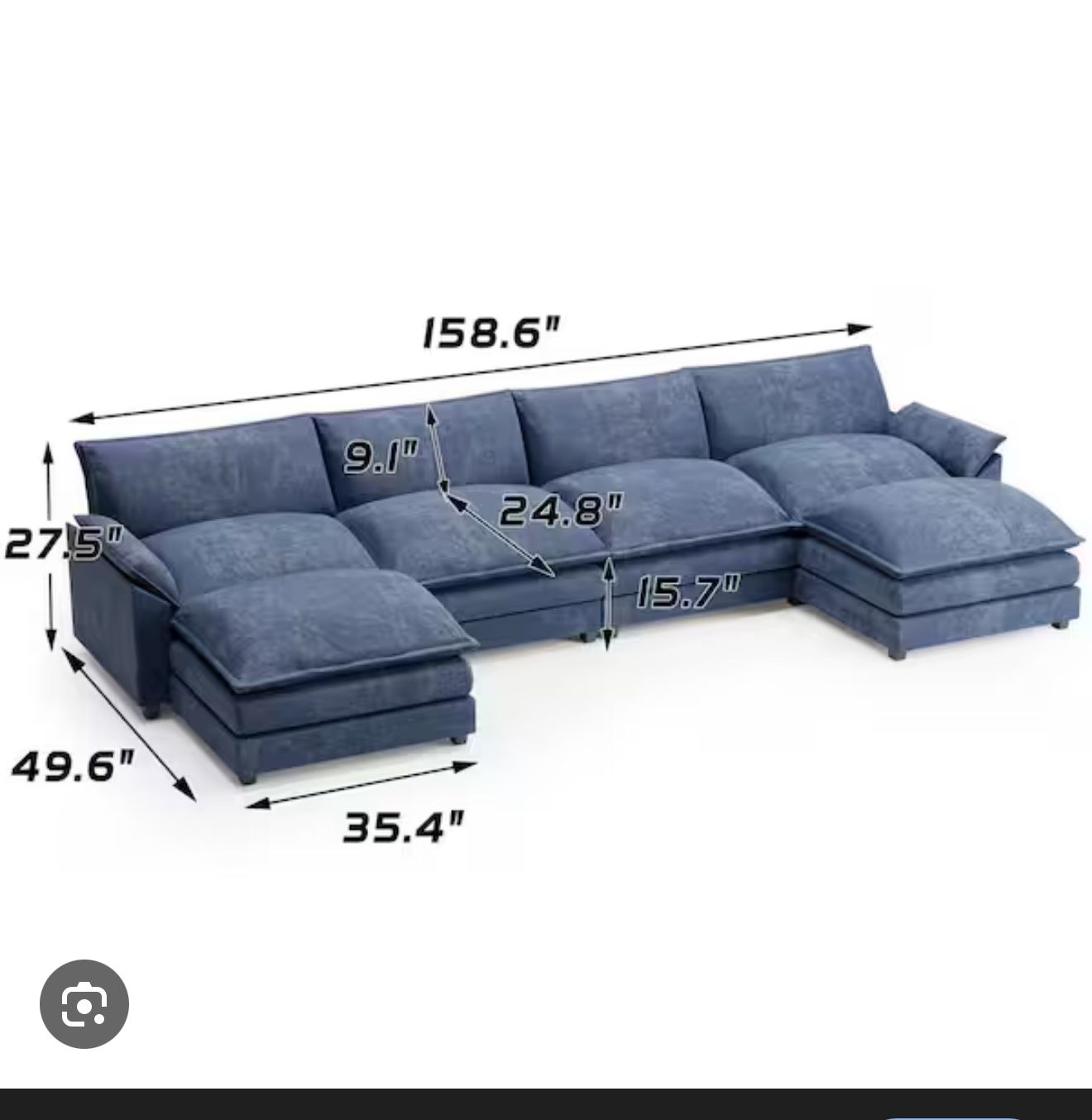 4 Seat Sectional With Two Ottomans 