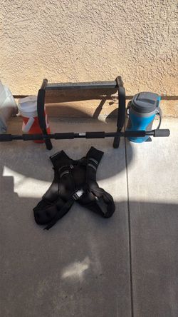 Free curling bar and weighted vest