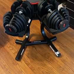 Bowflex Dumbbells And Media Stand 