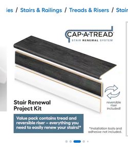 Stair Treads Cap-a-tread gray wood look