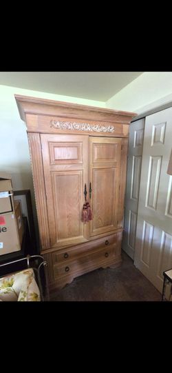 Solid antique wood armoire