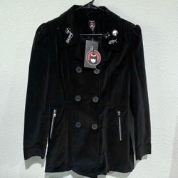 Dolls Kill x Emily The Strange Better By Night Peacoat SIZE: XXL