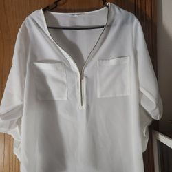 Calvin Klein  White Blouse Size M