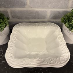 A. Santos Portugal set of 2 white rectangular Bowls - kitchen serving ware 