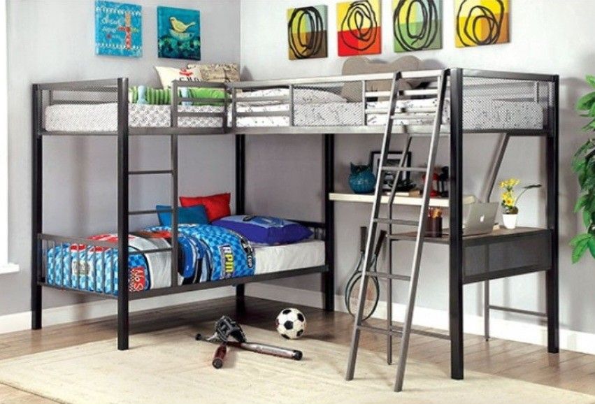Brand New Solid Metal Twin Size Triple Bunk Bed