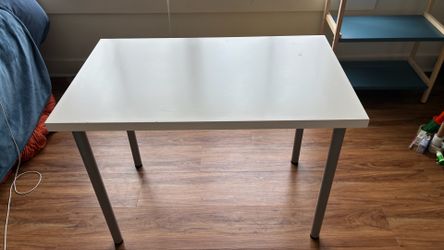 White Table with removable legs (ideal as a desk, workers bench, storage table, picnic table, etc)