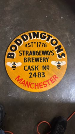 Boddingtons Strange ways Brewery Manchester Beer Sign