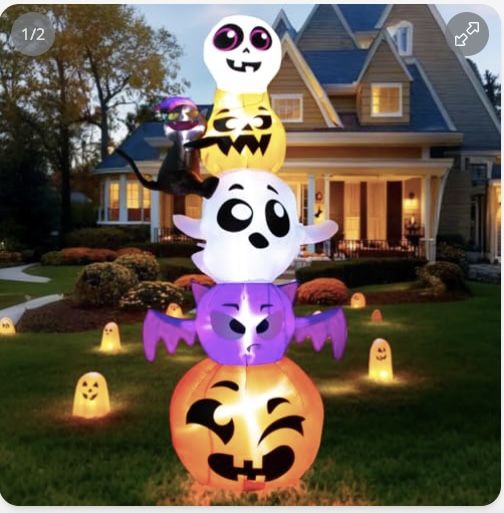 Halloween Inflatable 9 Foot Ghosts Pumpkins And Black Cat