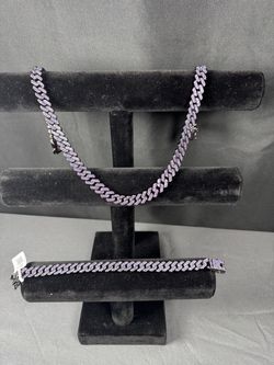 Invicta Elements Men's Iced Out, Purple Rain Bracelet & Necklace   (80893 & 80903)
