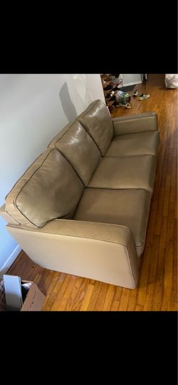 Brown leather couch