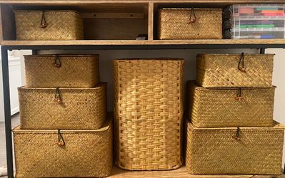 Narrow Woven Umbrella Entryway Storage